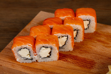 Japanese roll with salmon