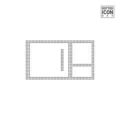 Kitchen Cupboard Dot Pattern Icon. Wall-Mounted Furniture Dotted Icon Isolated on White Background. Vector Illustration or Design Template. Can Be Used for Advertising, Web and Mobile UI.