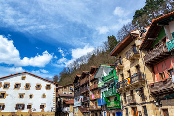 Historic buildings in Pasai Donibane, Spain