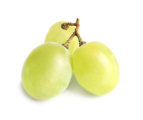 Fresh ripe juicy green grapes isolated on white