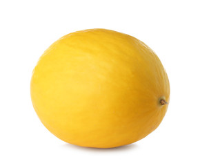 Whole tasty ripe melon on white background