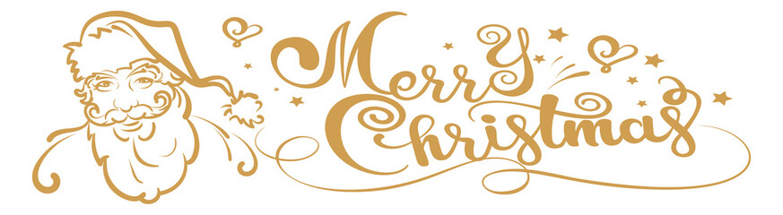 Obraz premium Merry Christmas - Christmas card with Santa Claus, banner, vector image