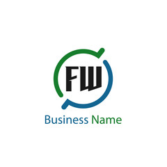 Initial Letter FW Logo Template Design