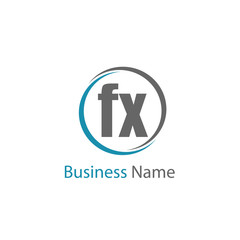 Initial Letter FX Logo Template Design