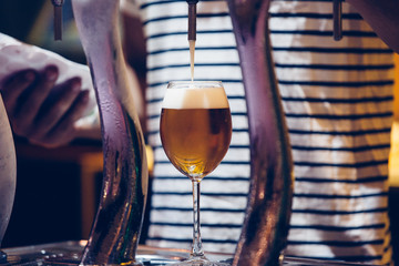 Fresh beer from a tap