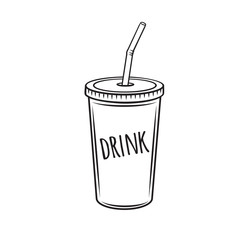 Drinks mug with straw