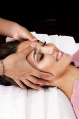 Fototapeta na wymiar Face massage. Wrinkle treatment