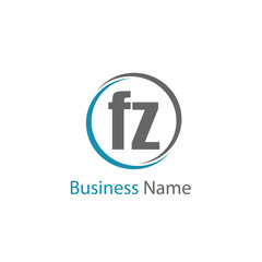 Initial Letter FZ Logo Template Design