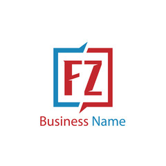 Initial Letter FZ Logo Template Design