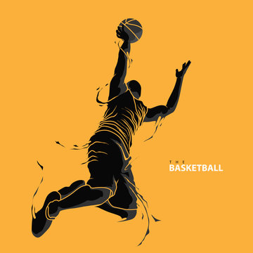 Basketball Player Splash Silhouette