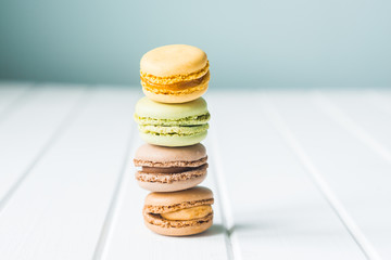 four stack of macarons