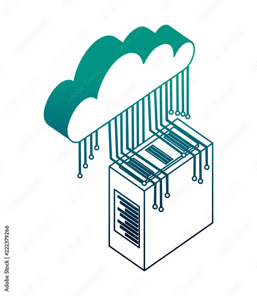 Poster server data center with cloud computing and electronic circuit