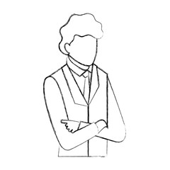 elegant businessman character icon