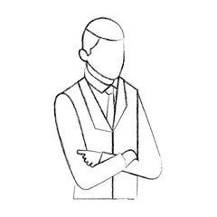 elegant businessman character icon