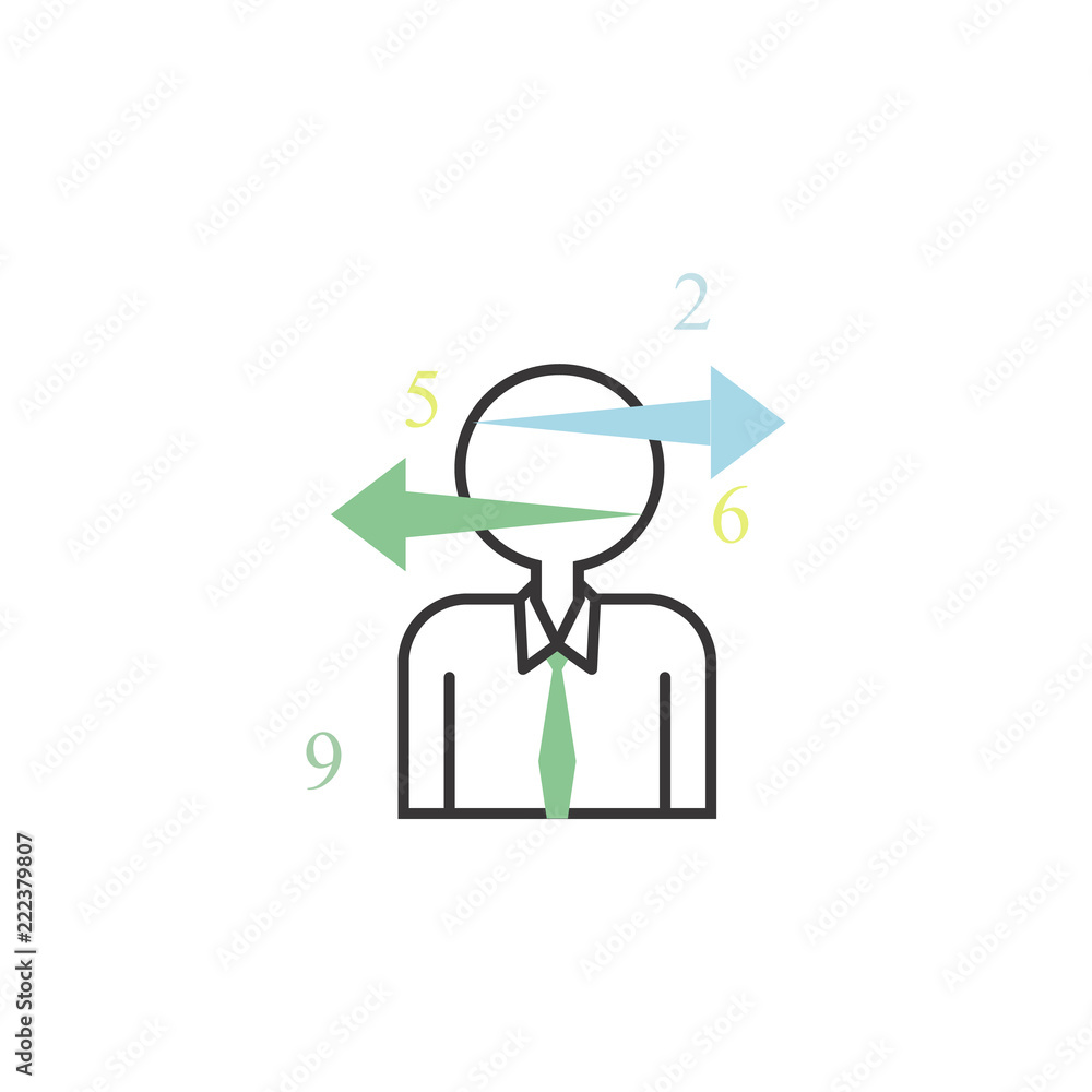 Poster choose arrow colored icon. element of business for mobile concept and web apps icon. thin line icon 