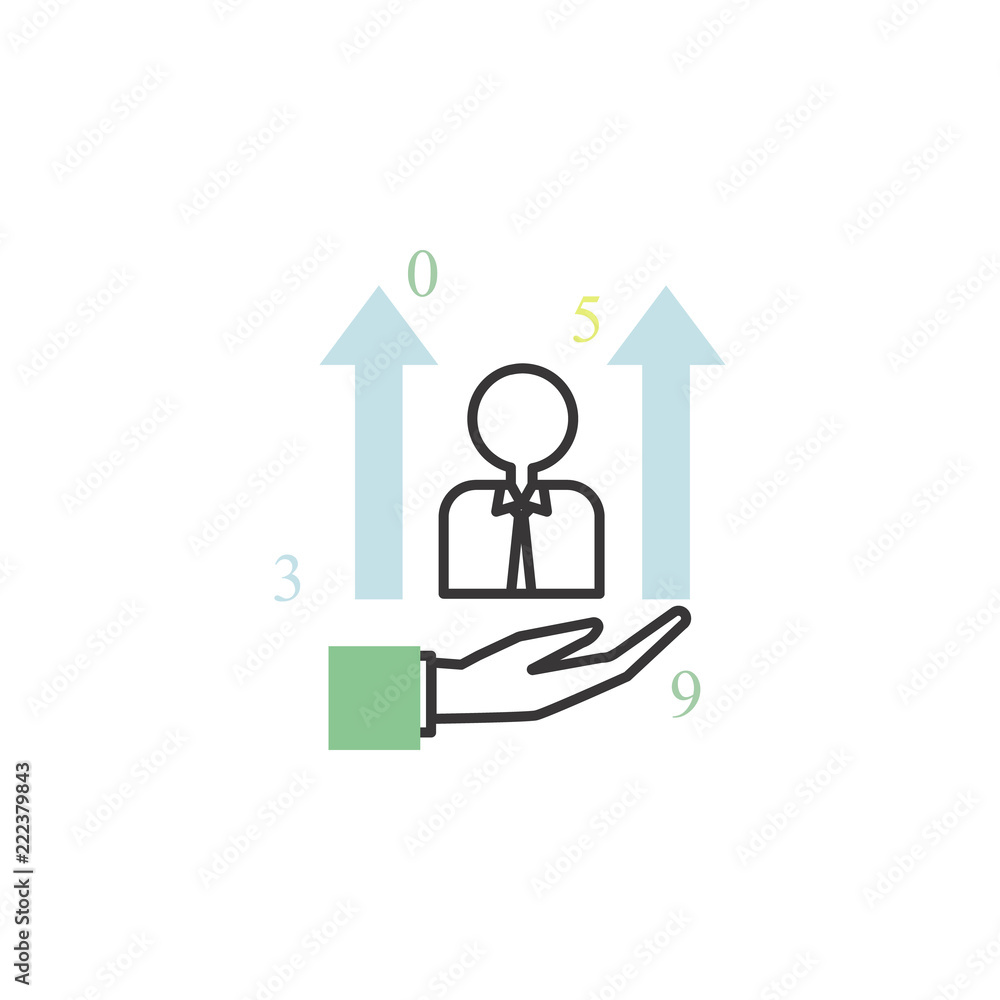 Aufkleber learn employee colored icon. element of business for mobile concept and web apps icon. thin line ico