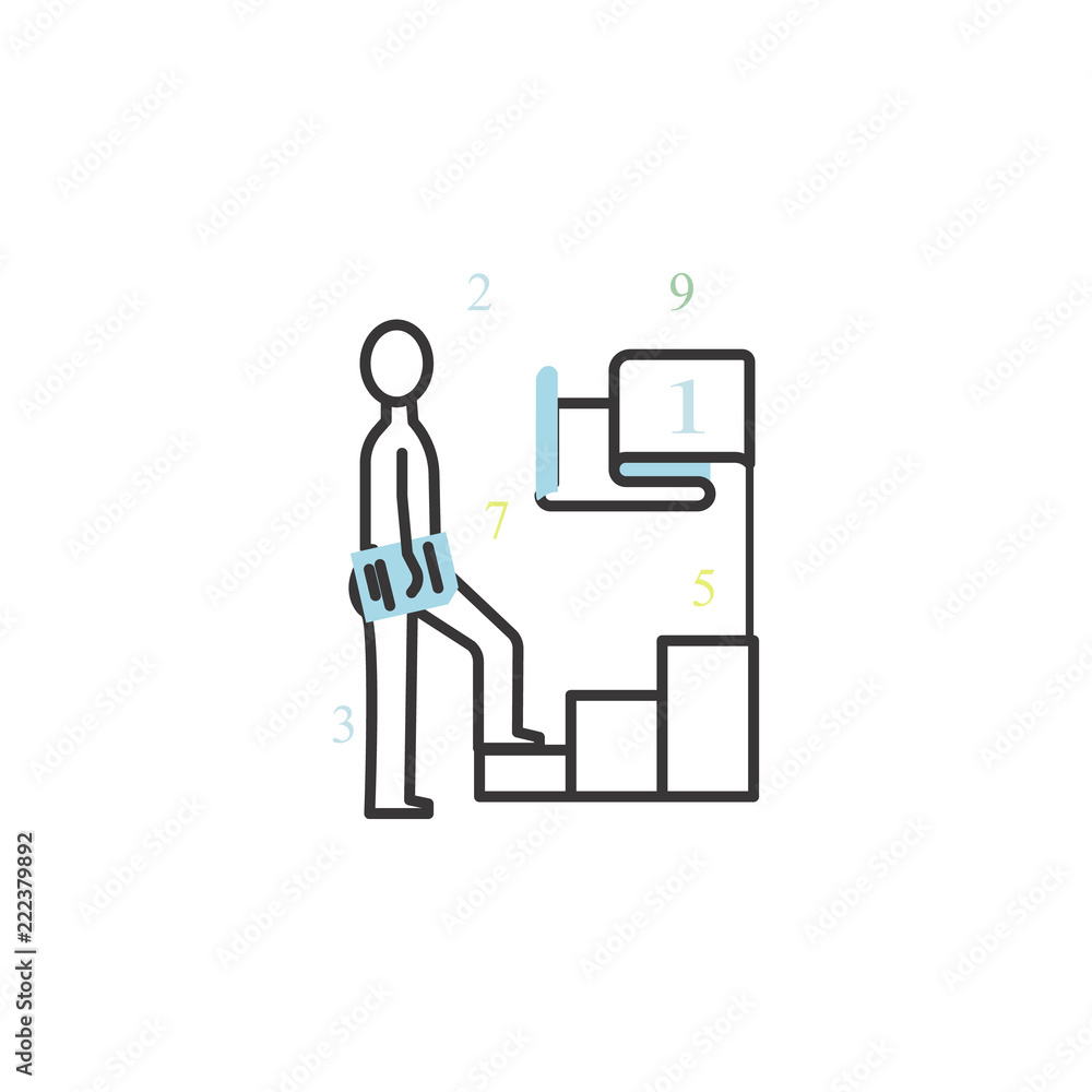 Poster climbing up colored icon. element of business for mobile concept and web apps icon. thin line icon f