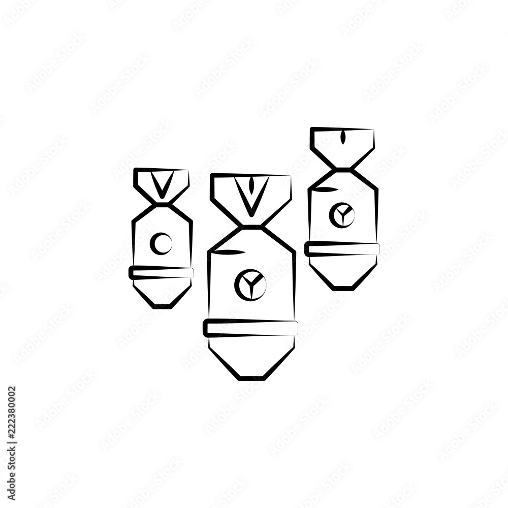 Aufkleber atomic bomb icon. element of mad science icon for mobile concept and web apps. hand drawn atomic bom