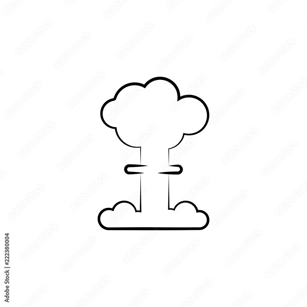 Poster nuclear bomb icon. element of mad science icon for mobile concept and web apps. hand drawn nuclear b