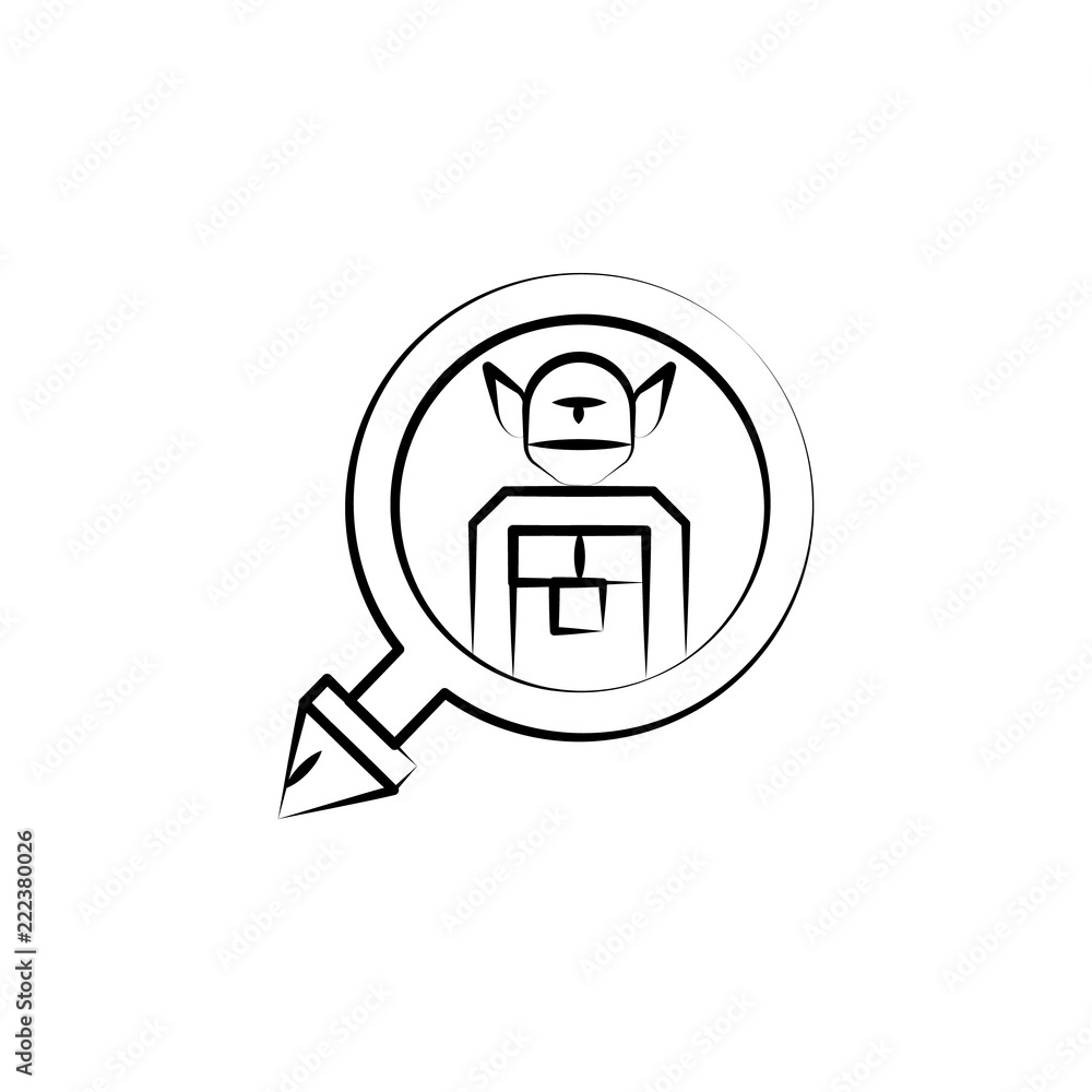 Aufkleber cryptozoology icon. element of mad science icon for mobile concept and web apps. hand drawn cryptozo