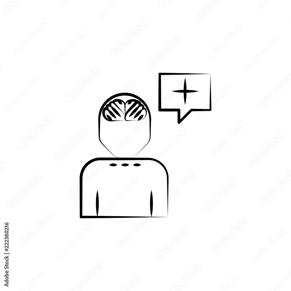 Poster psychogenesis icon. element of mad science icon for mobile concept and web apps. hand drawn psychoge