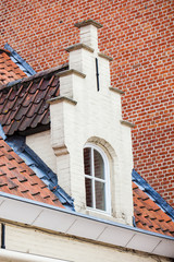 Houses representative of the traditional architecture of the historical Bruges town