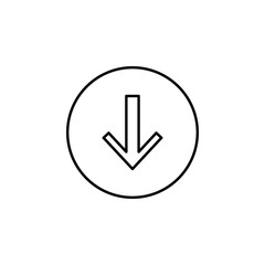 arrow to down icon. Element of online and web for mobile concept and web apps icon. Thin line icon for website design and development, app development. Premium icon