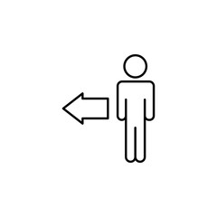user arrow to left icon. Element of online and web for mobile concept and web apps icon. Thin line icon for website design and development, app development. Premium icon