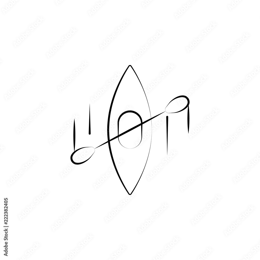 Poster canoe icon. element of anti aging icon for mobile concept and web apps. doodle style canoe icon can 