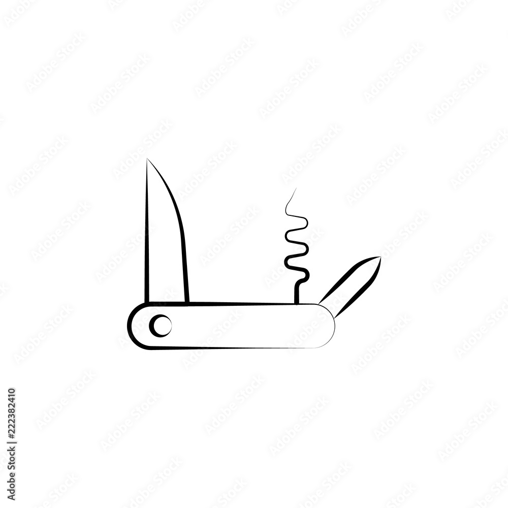Poster pocketknife icon. element of anti aging icon for mobile concept and web apps. doodle style pocketkni