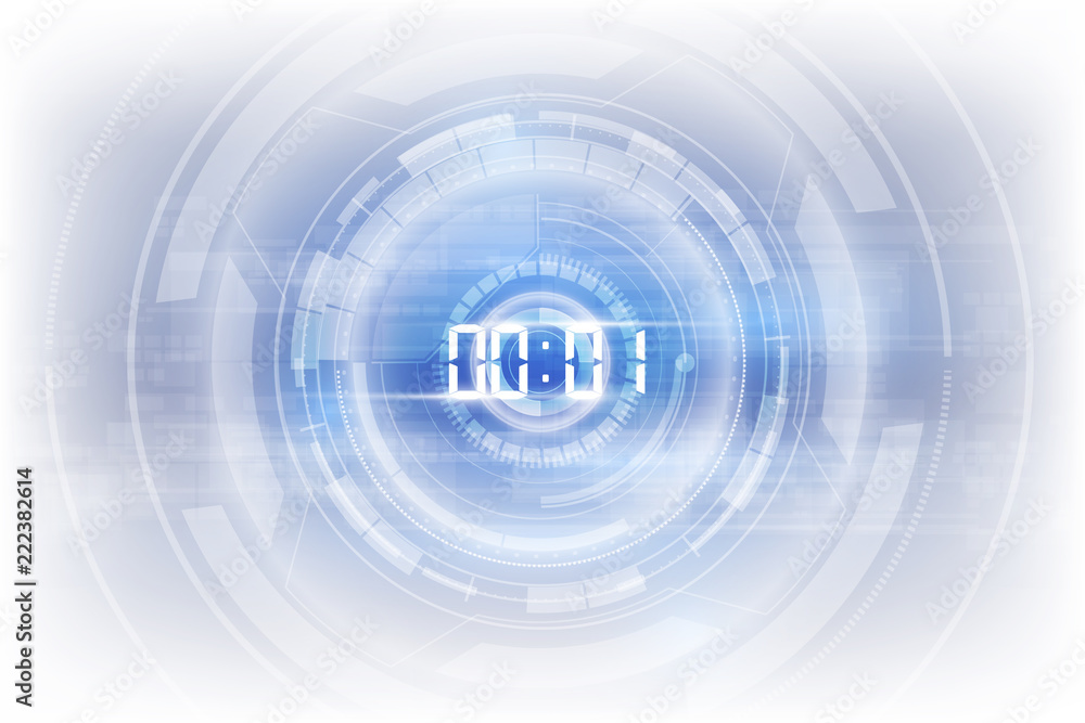 Poster abstract futuristic technology background with digital number timer concept and countdown, vector tr