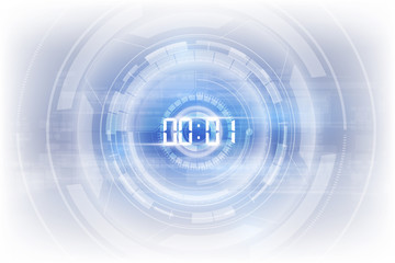 Abstract Futuristic Technology Background with Digital number timer concept and countdown, vector transparent