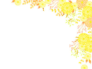 秋の黄色い菊のフレーム