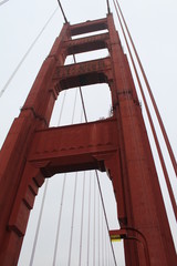 The towering pillars of the Golden Gate Bridge