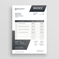 abstract black invoice template design