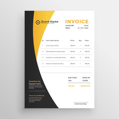 creative yellow modern invoice template