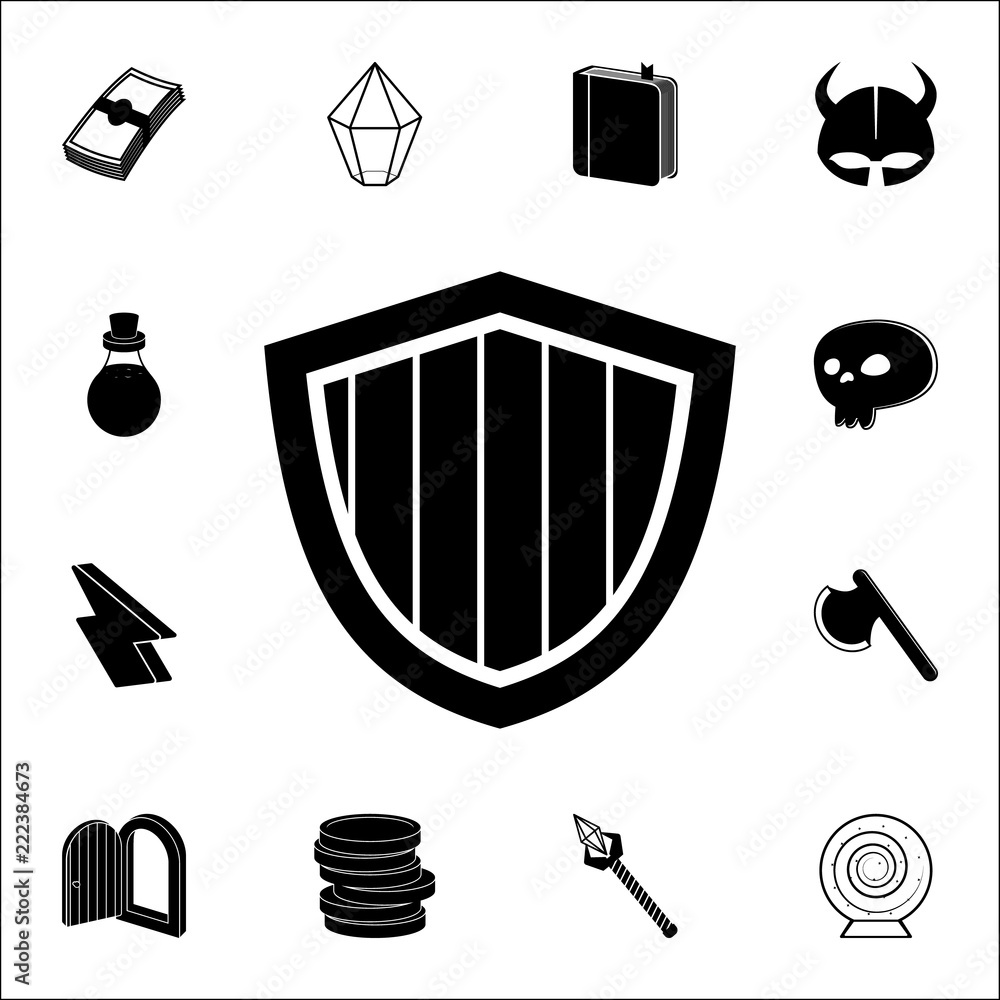 Poster sign game protection icon. game icons universal set for web and mobile