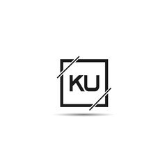 Initial Letter KU Logo Template Design