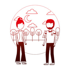 couple standing together in the outdoors