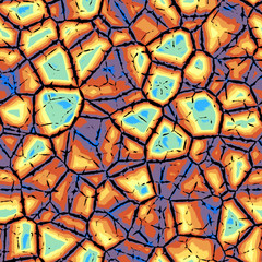 Abstract Seamless Blue Orange Yellow Violet paint stone cartoon texture background