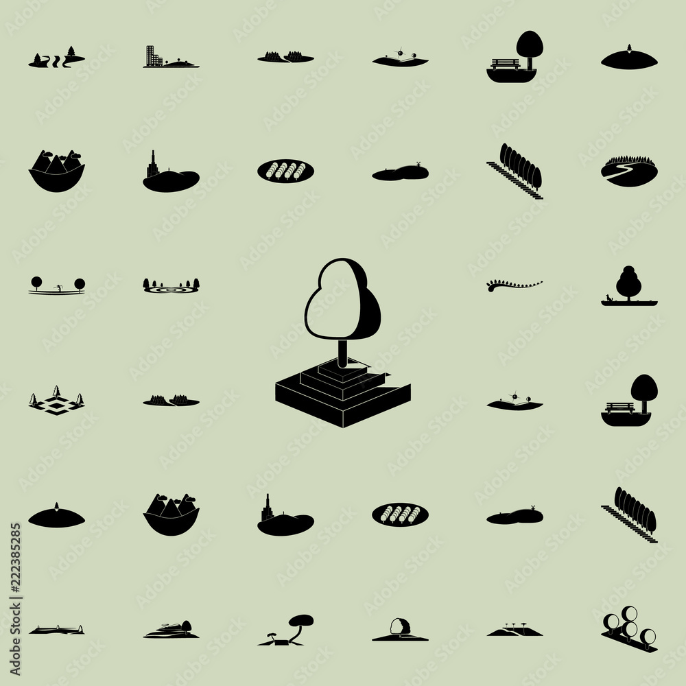 Poster tree icon. park and landscape icons universal set for web and mobile