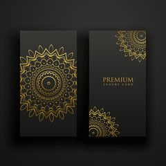 black and gold luxury mandala cards