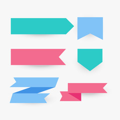 Fototapeta premium collection of flat ribbon in various colors