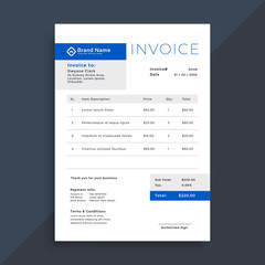 elegant blue business invoice template