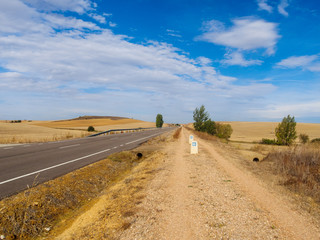 Camino along the road - Villalcazar de Sirga, Castile and Leon, Spain