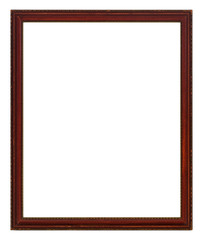 An isolated wooden frame for photos and art