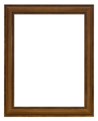 An isolated wooden frame for photos and art