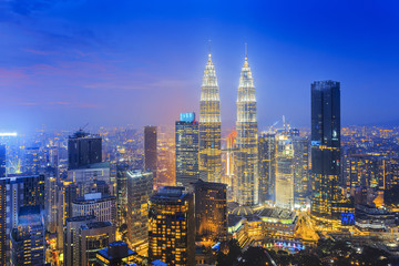 Fototapeta na wymiar City of Kuala Lumpur at nigt. night cityscape concept