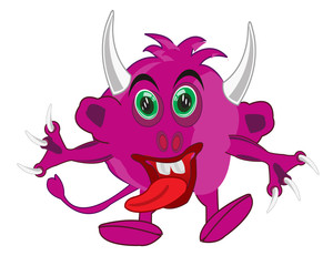 Rose formless crock with horn on white background is insulated