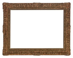 An isolated wooden frame for photos and art